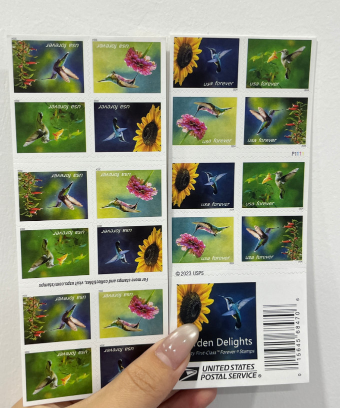2024 5 SHEETS OF 20 FIRST CLASS LETTER STAMPS GARDEN DELIGHTS 100 TOTAL