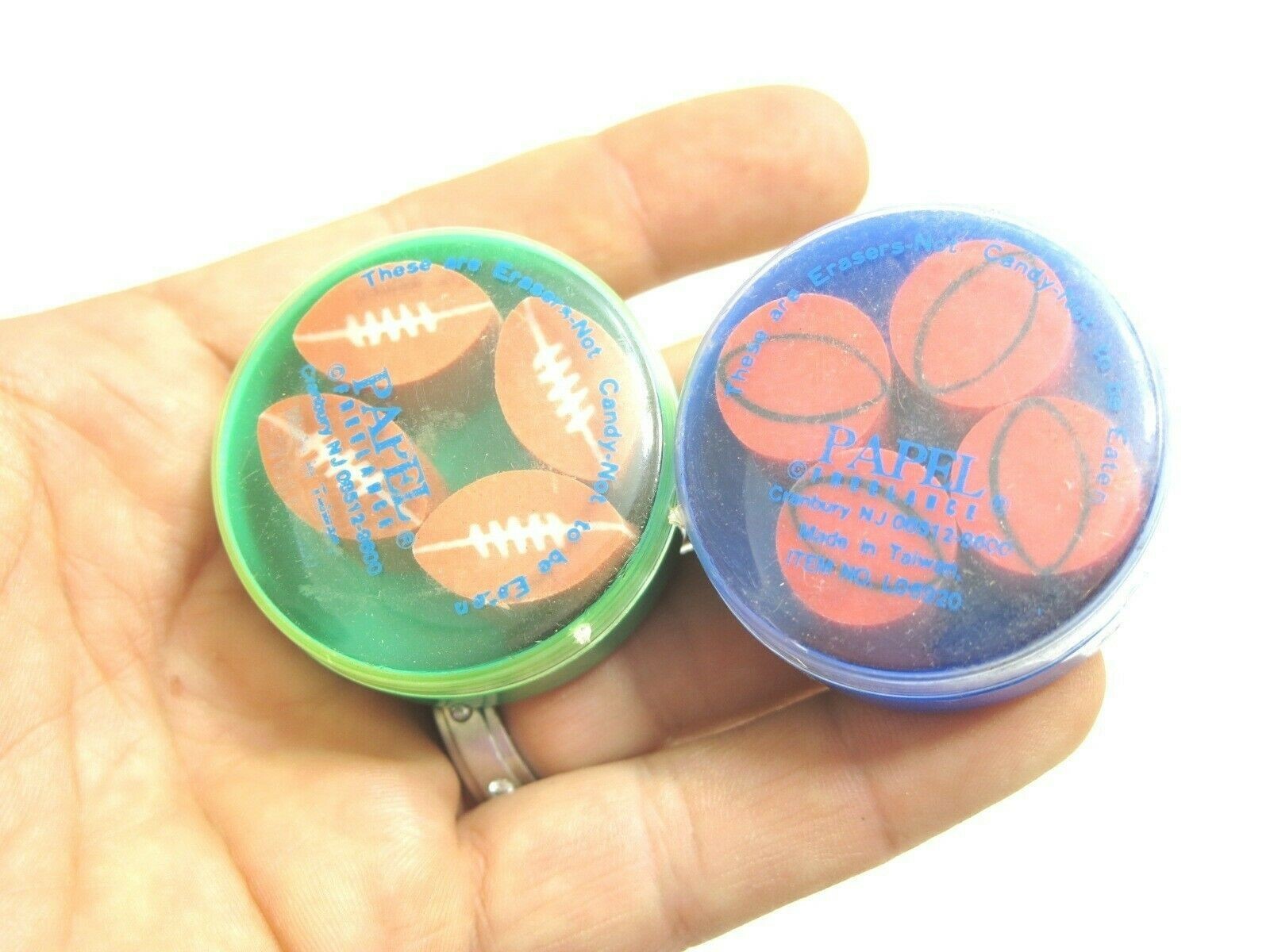 LOT OF NEW / NOS VINTAGE 1980’S PAPEL SPORTS ERASERS FOOTBALL AND BASKETBALL