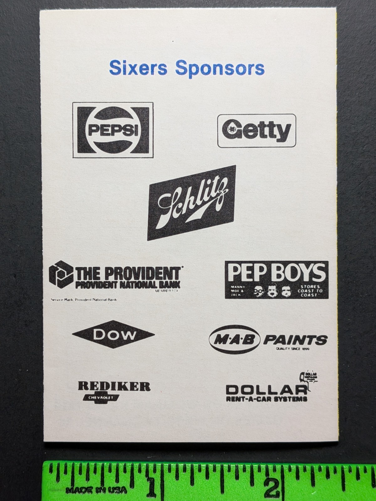 Philadelphia Sixers 1980 Foldout Basketball Pocket Schedule