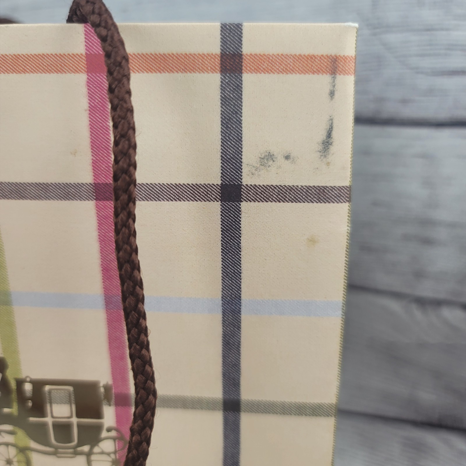 2007 COACH Leatherware Est 1941 Multi-Color Plaid Paper Shopping Bag Approx 8×10