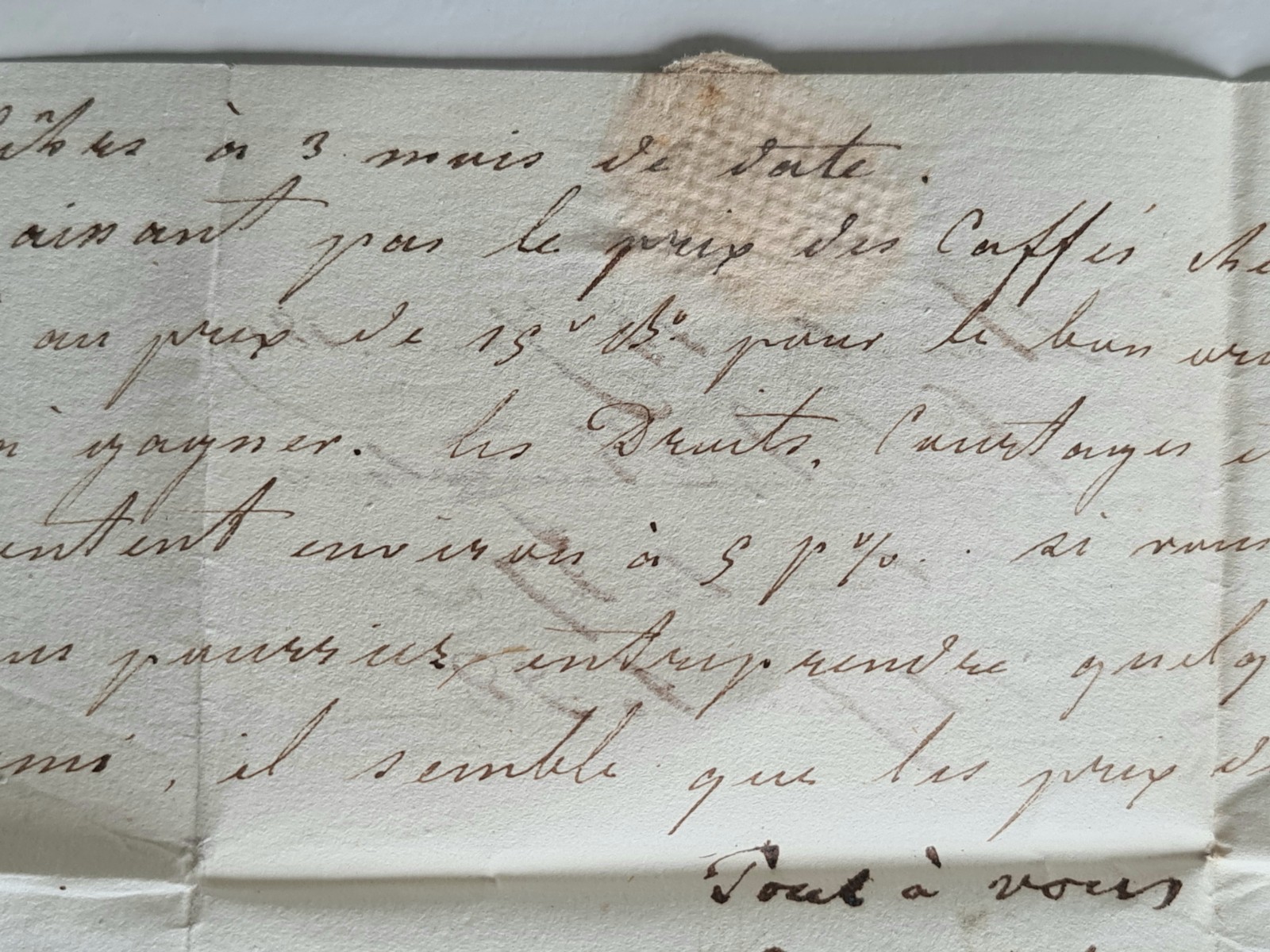Old Letter Mail Hamburg Bordeaux 15 June 1819 Restoration Era.