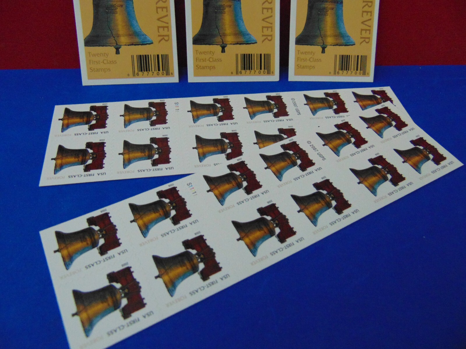 USPS Liberty Bell Forever Stamps 5 Full MNH Mint Unused Sheets, Total 100 Stamps