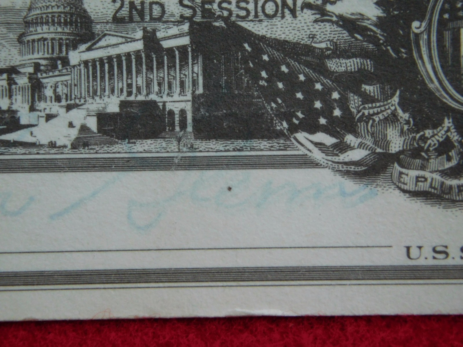 VINTAGE 1980 UNITED STATES SENATE CHAMBER WASHINGTON DC VISITORS PASS CARD