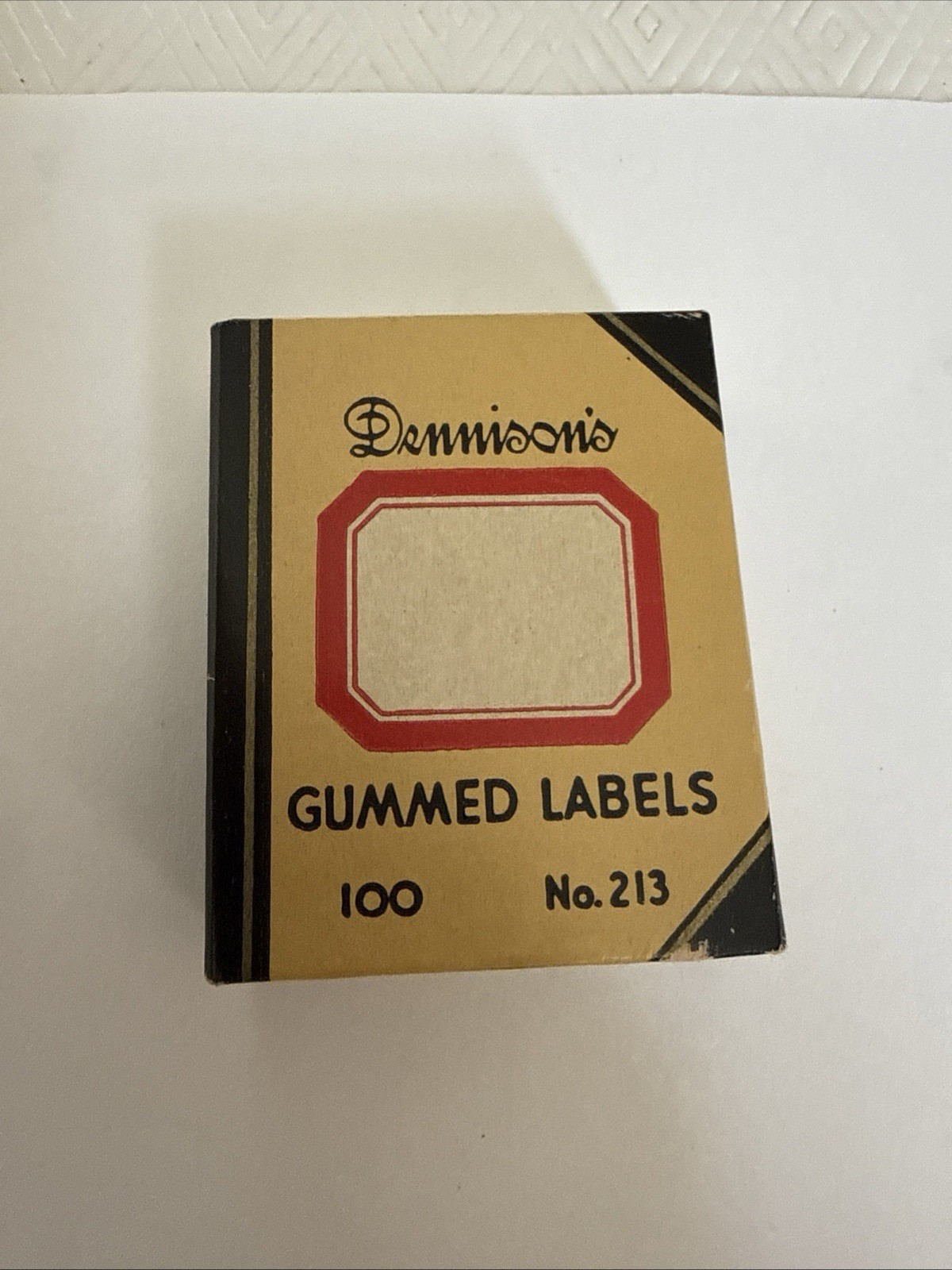 Vtg Dennison Paper Products,lot Of 2, Box Of Thumb Tacks & Box Of Gummed Labels