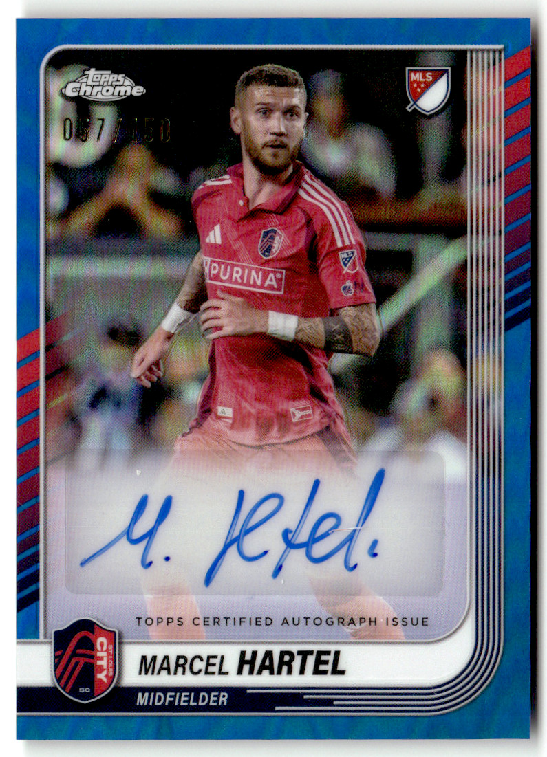 2025 Topps Chrome MLS Marcel Hartel Blue Auto 57/150 Trading Card CA-MH