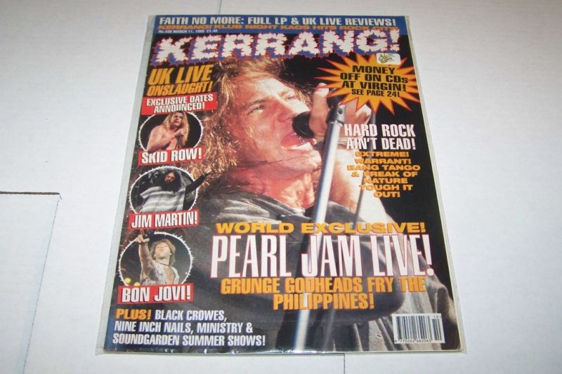 #536 KERRANG music magazine PEARL JAM – SKID ROW