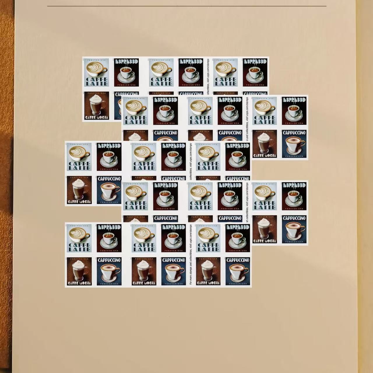 5 Booklets (100 Total) 2021 Forever Espresso Drinks Stamps Mint Unused