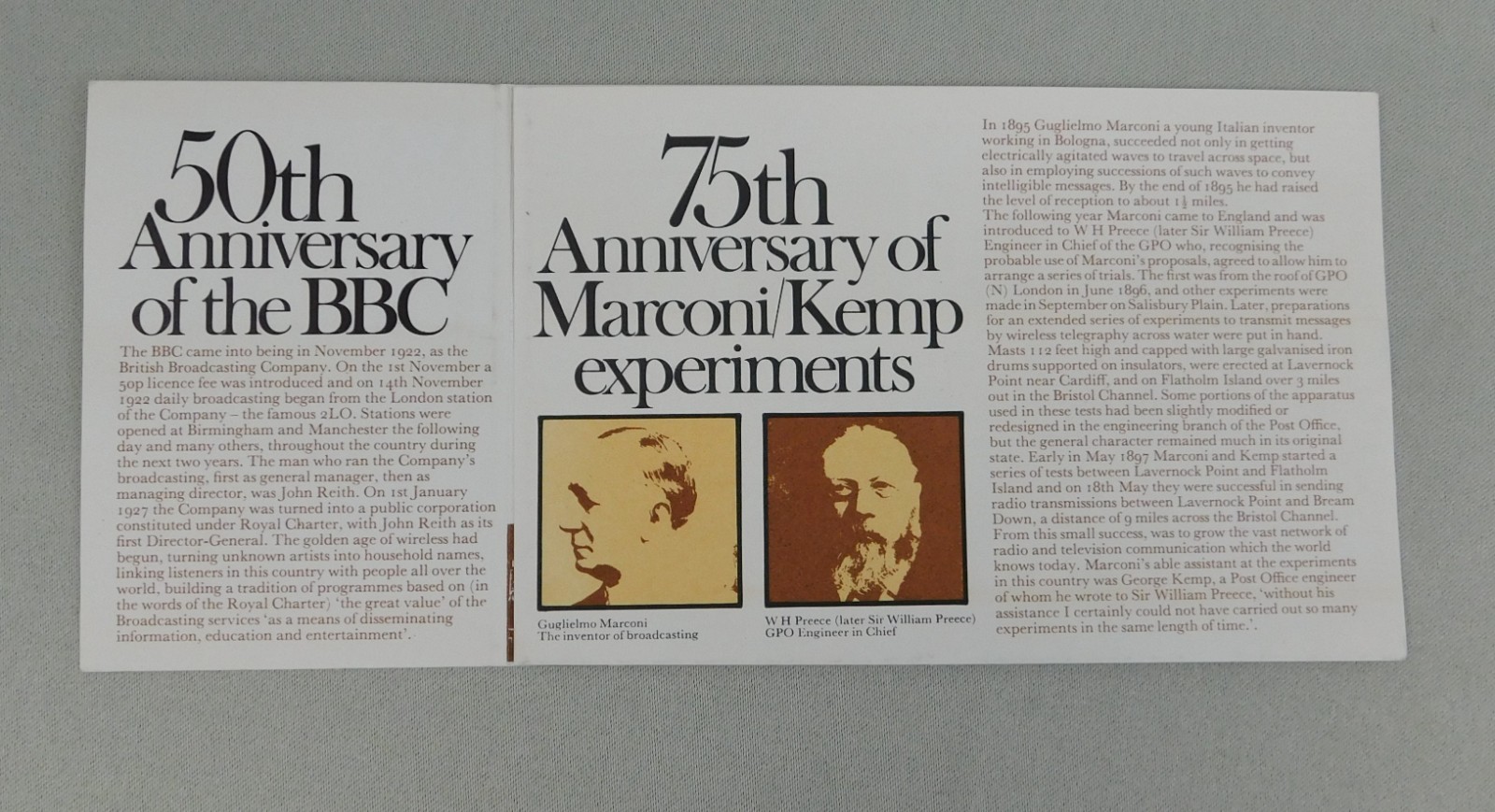 BBC Broadcasting History British Presentation Pack #43 1972 British Mint Stamps