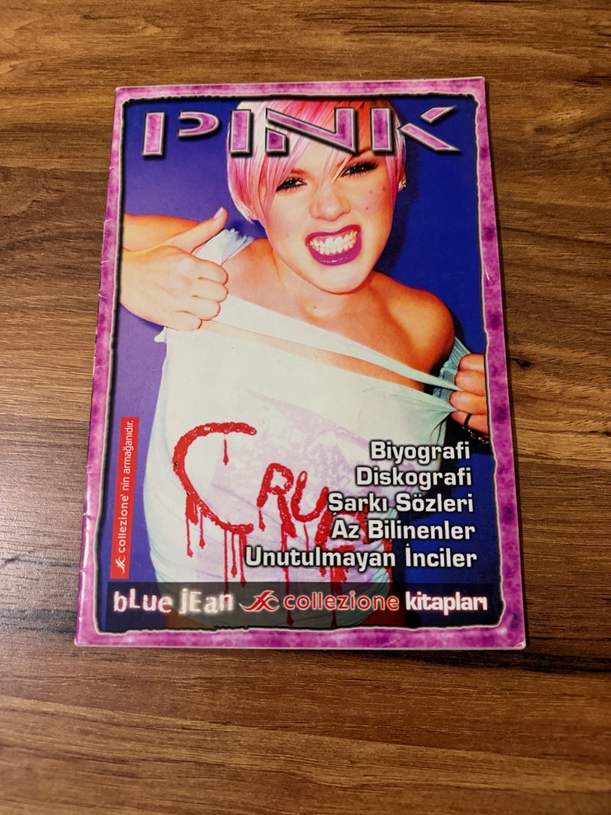 Rare P!NK Blue Jean Collezione Book Turkish Biography Lyrics Discography OOP