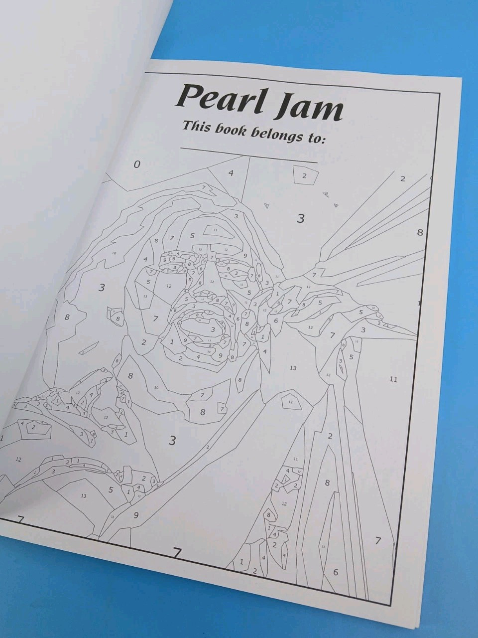 Rare Pearl Jam – Color by Number Adult Coloring Book for Color Pencils UNUSED