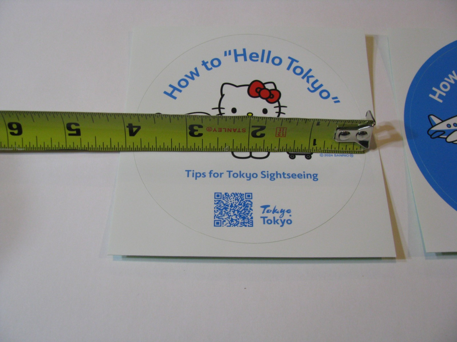 White & Blue 2pc Pair of How to Hello Kitty Tokyo Japan Tour Tips Sticker Decals