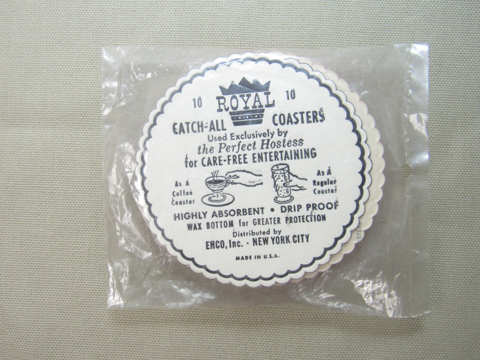1940’s 1950’s San Francisco Cliff House Restaurant Coaster Set (10) Wax Bottom