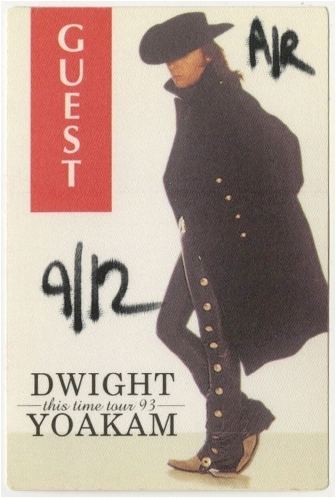 Dwight Yoakam 1993 This Time concert tour issued Band Guest Backstage Pass