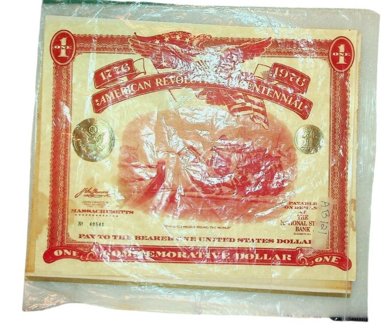 2-American Revolution Bicentennial 1976 Commemorative Note With Historic Details