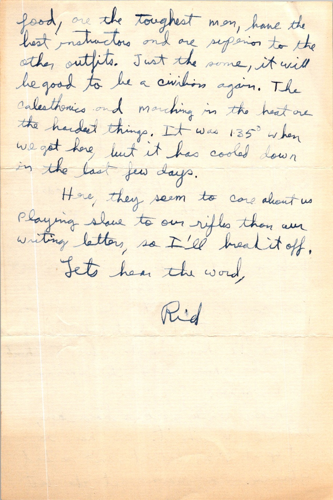 1944 USMC Letter Rid to Ollie WWII Semper Fidelis Handwritten