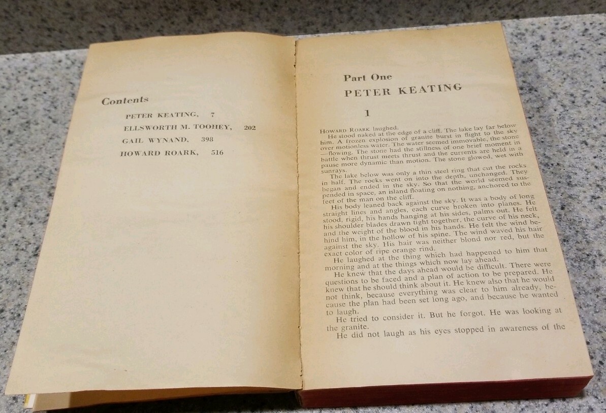 THE FOUNTAINHEAD by AYN RAND Paperback Soft Cover Book ~ 1958 4th Printing RARE