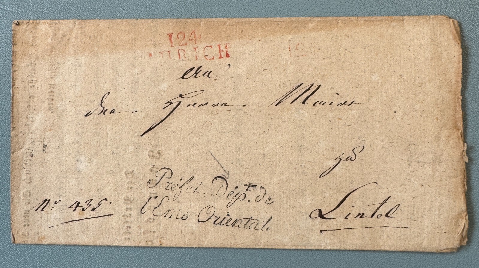 First French Empire Letter By AURICH (Conquered Dept EMS ORIENTAL) 1813
