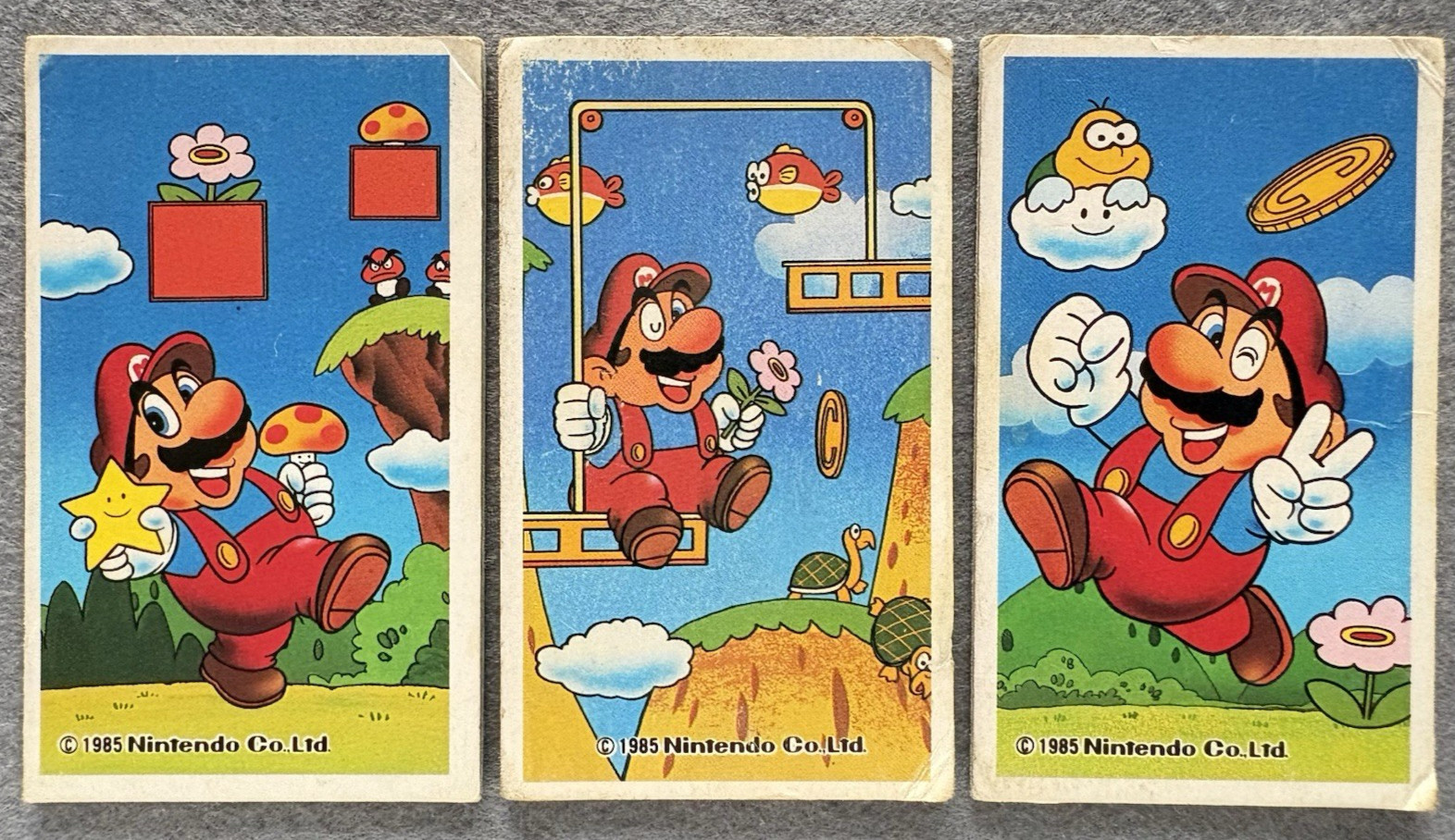 1985 Super Mario Bros Menko – Vintage Japanese Nintendo Famicom Card Lot of 9