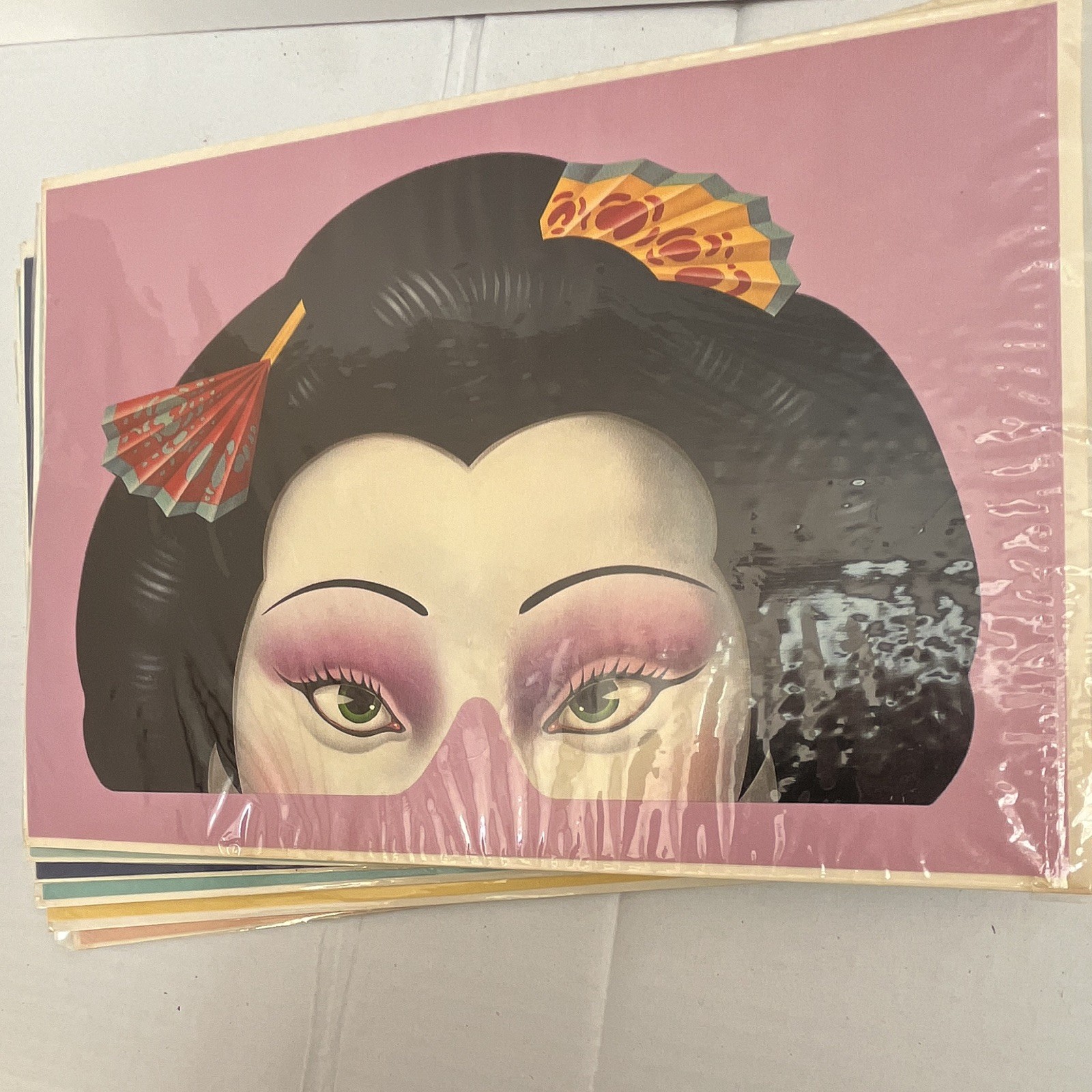Paper Magic Group Vintage Pre-1990 Multicolor Paper Pop-Out Face Mask Cards