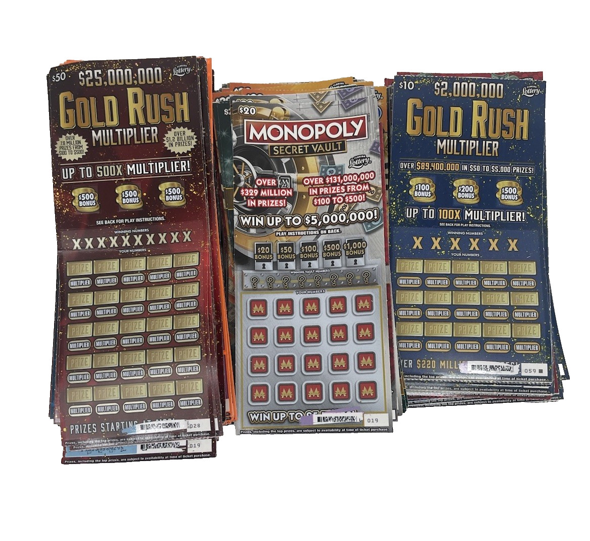 $5,000 Worth of NON-WINNING Florida FL Lottery Scratch off Tickets 2025 TAX