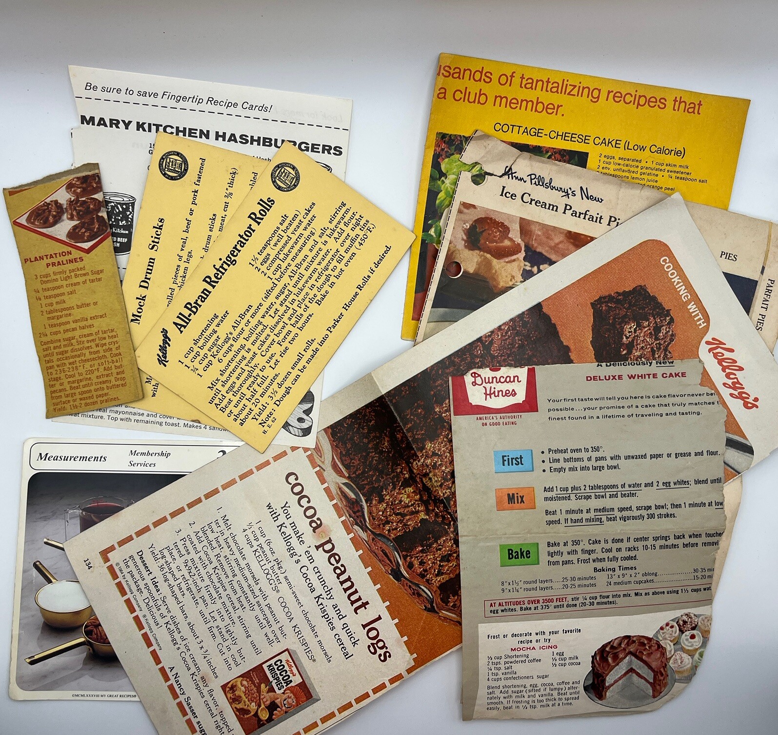 Vintage Lot of 9 Magazine Recipes Ephemera Print Ads 1940s to 1980s