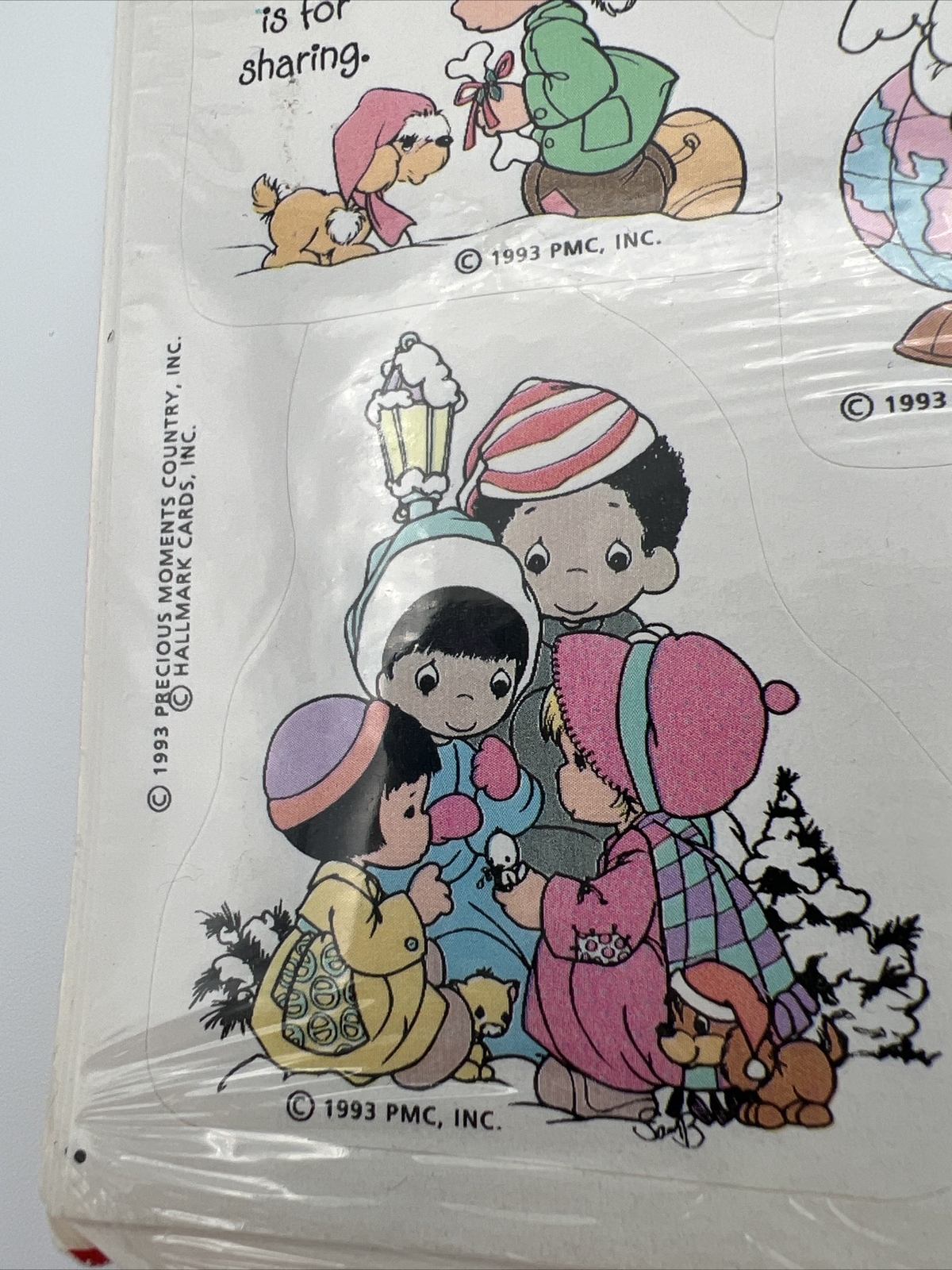 Vintage Hallmark Precious Moments Christmas Stickers 1993 4 Sheets NOS
