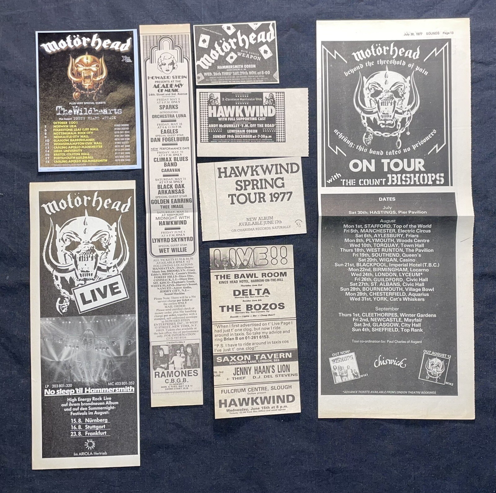 Motorhead – clippings & ads from vintage magazines and newspapers.