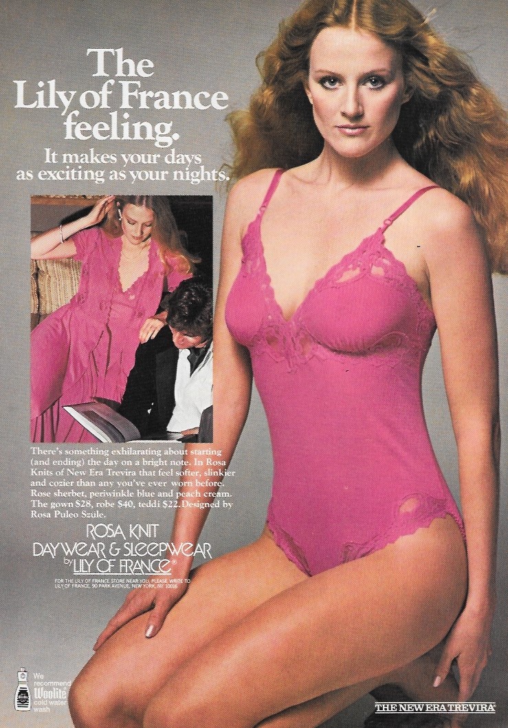 Vintage 80’s Lily of France Lingerie Photo Ad Clipping