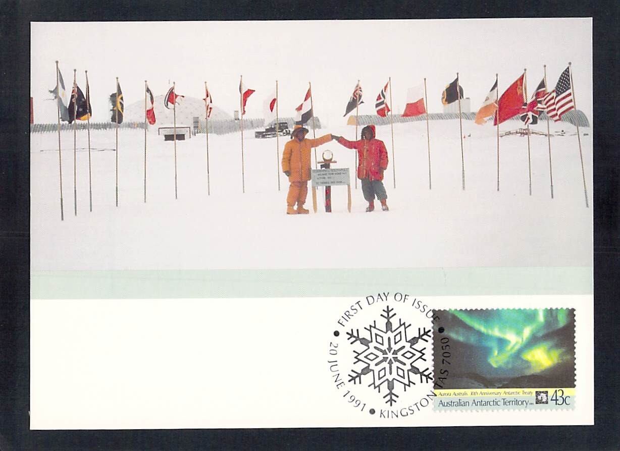 S1656 Australia 1991 30th Anniversary Antarctic Treaty maxicard postcard