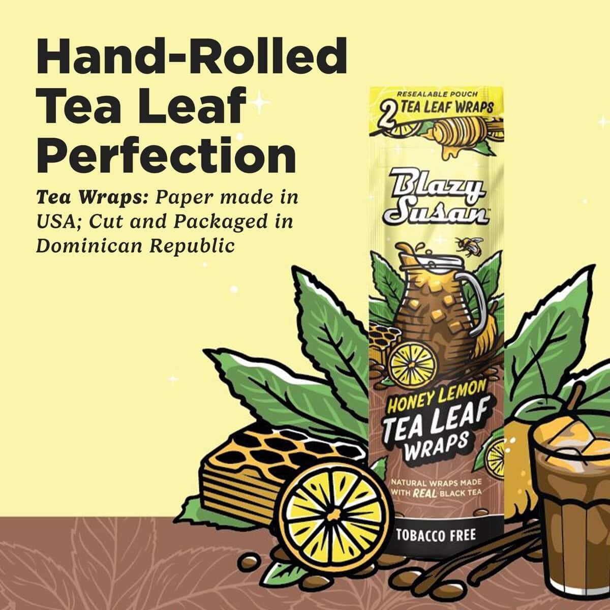 Blazy Susan Honey Lemon Tea Leaf Wraps 25pk | Full Box
