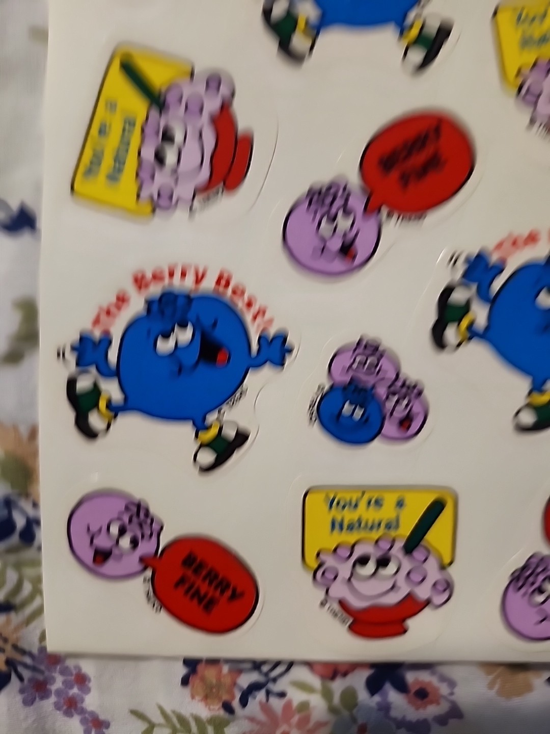 NEW Vintage TREND Scratch & Sniff Sticker FULL Sheet BLUEBERRY Scent RARE