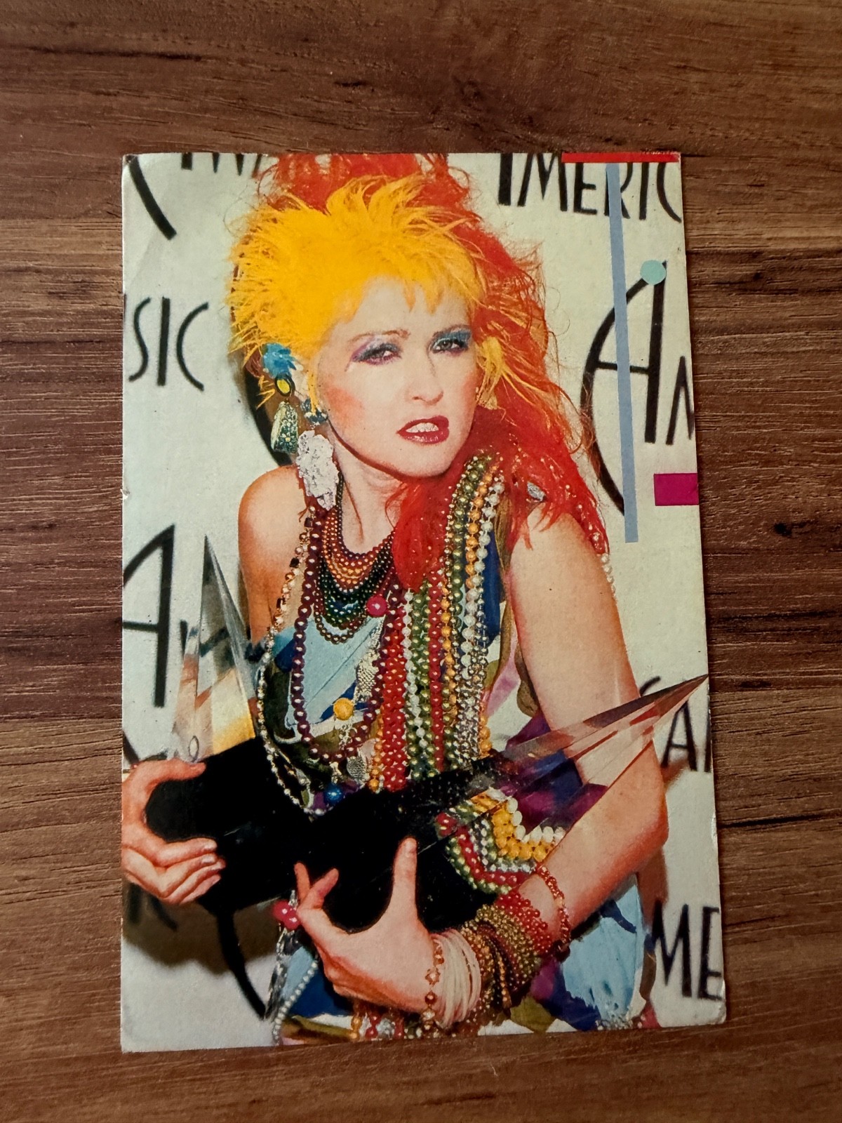 Rare Cyndi Lauper Vintage Turkish Postcard 1980s Pop Icon Music Collectible