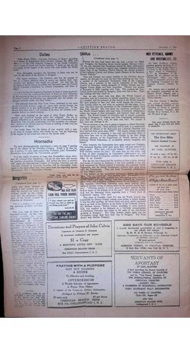 Christian Beacon Newspaper 1956 Cold War Protestant Camden NJ Collingswood