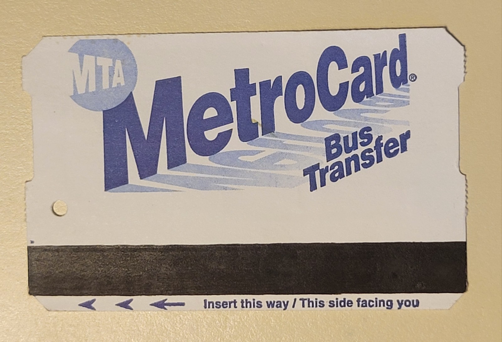 MTA MetroCard Expired Bus Transfer 2026 New York City Transit Collectible