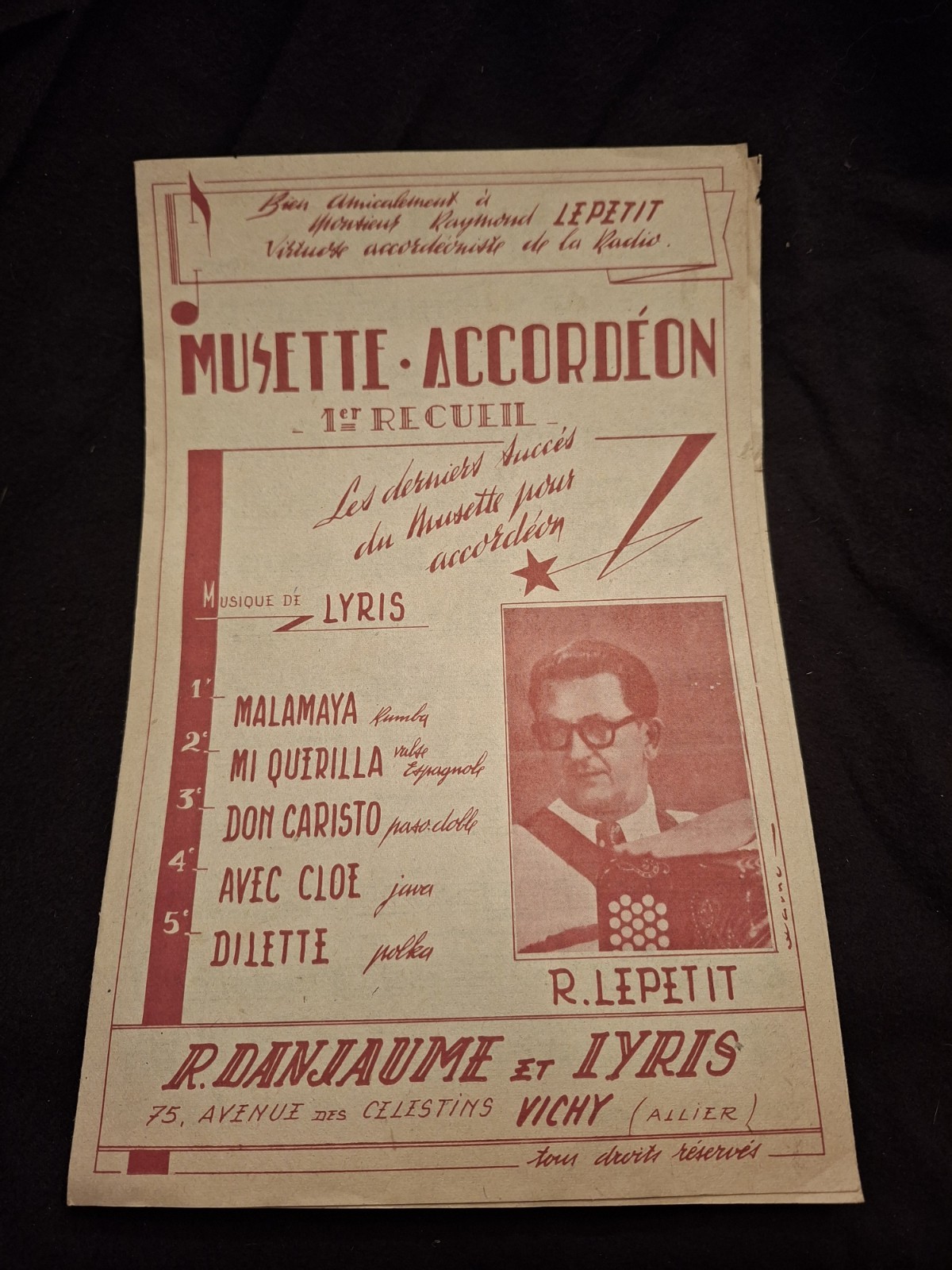 Musette Accordion Lepetit Sheet Music