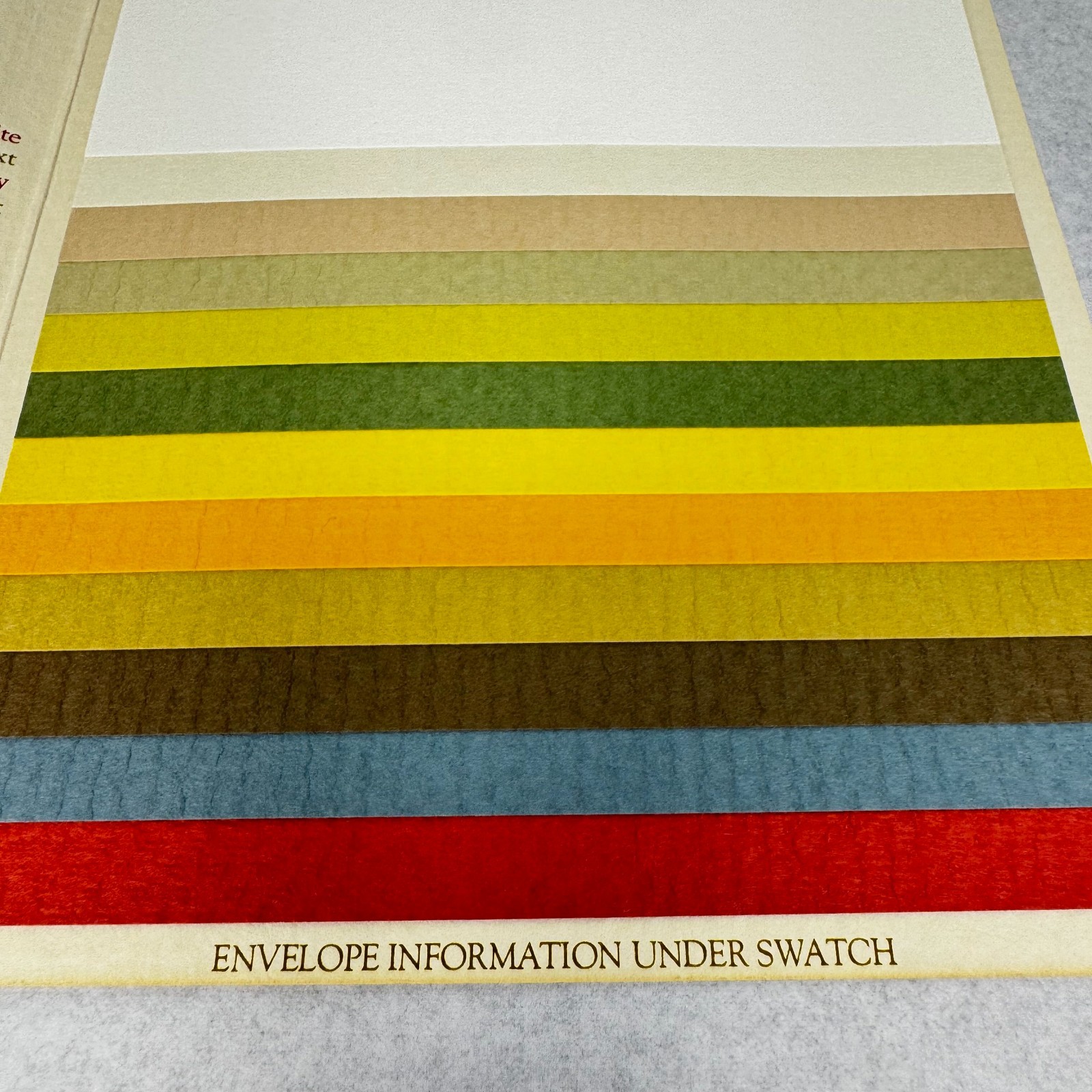c.1974 Strathmore Americana Paper Swatch Book Felt-Marked Color Samples