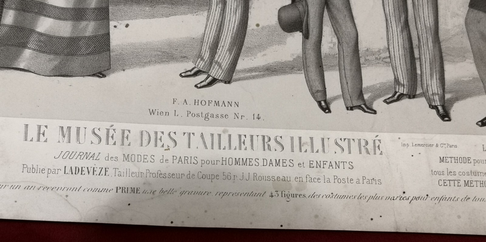 TWO ORIGINAL 19th Century FRENCH ANTIQUE PRINTS – MEN’S FASHION (Set B)