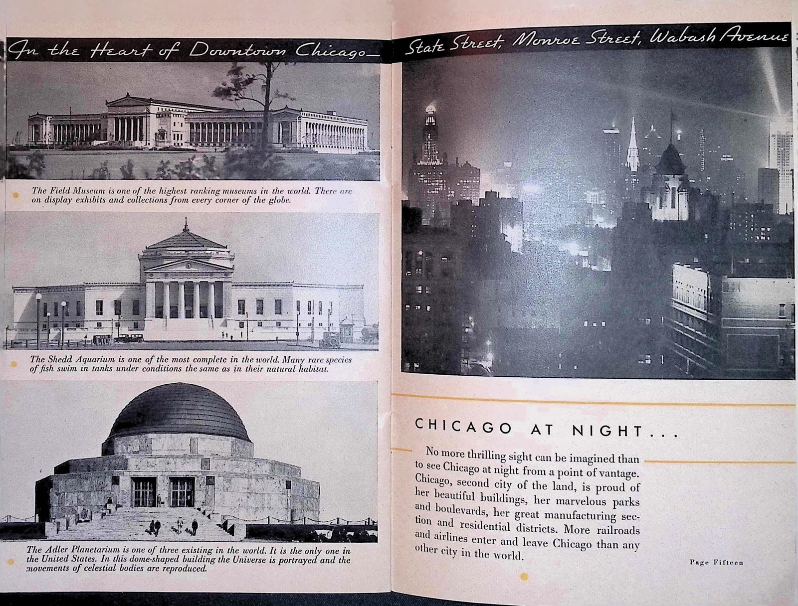 1930s Palmer House Chicago Hotel Brochure Art Deco State St. Vintage