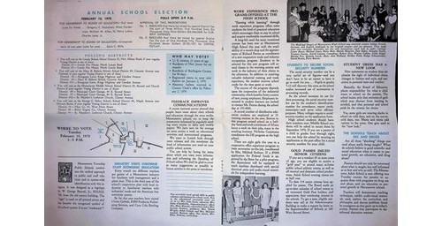 Moorestown NJ Schools Newsletter Feb 1970 Budget Election Data Burlington Co.