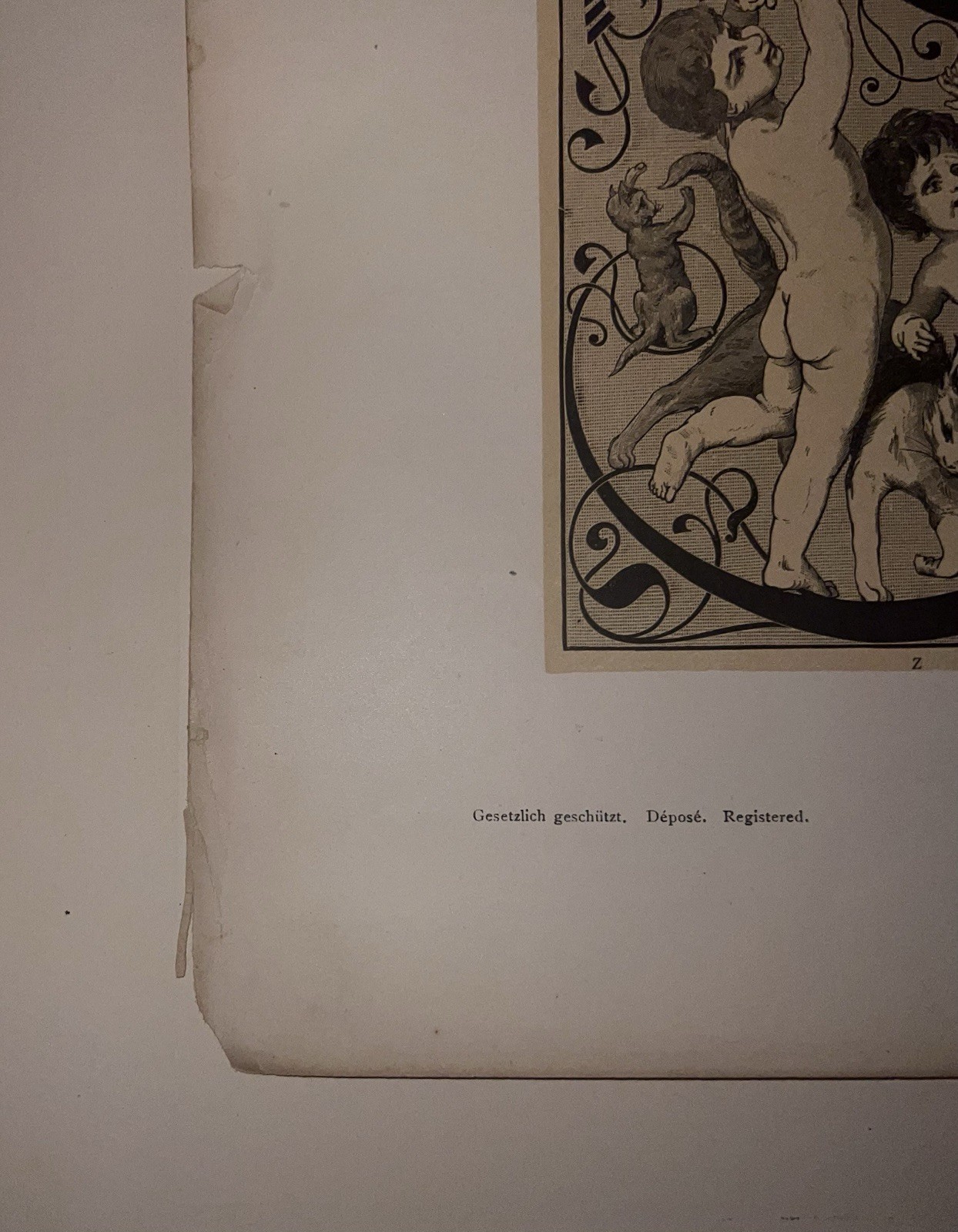 1882 Allegorien Und Embleme Art Print Vienna Cherubs Mythical Figures Plate #143
