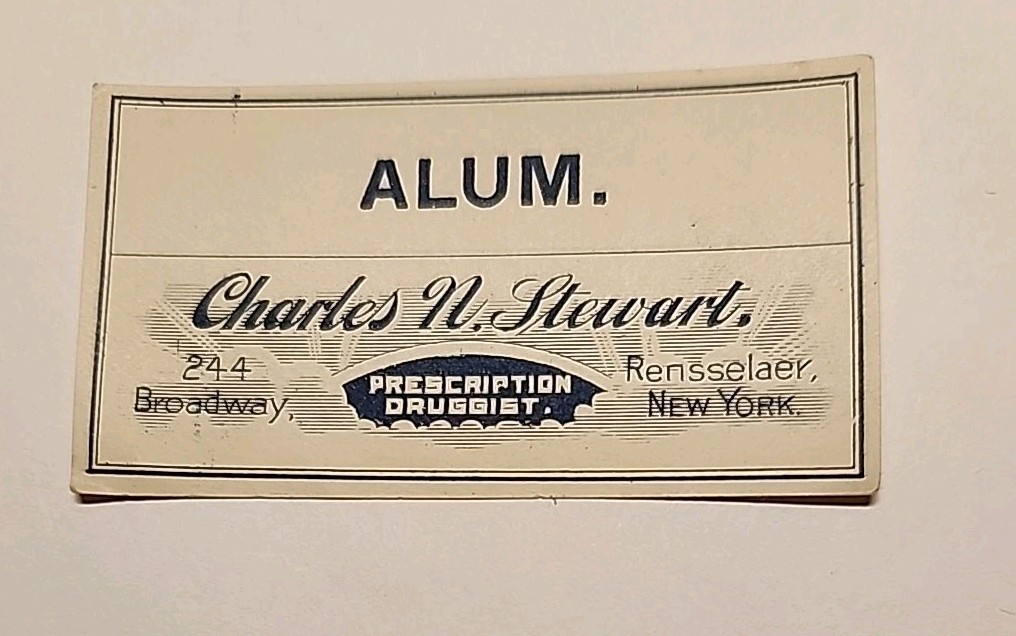 Rjkstamps VINTAGE Charles Stewart PHARMACY DRUG STORE Labels Rensselear, NY.