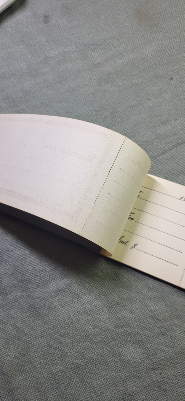 Vintage Money Receipts Booklet Early 1900s Made In USA