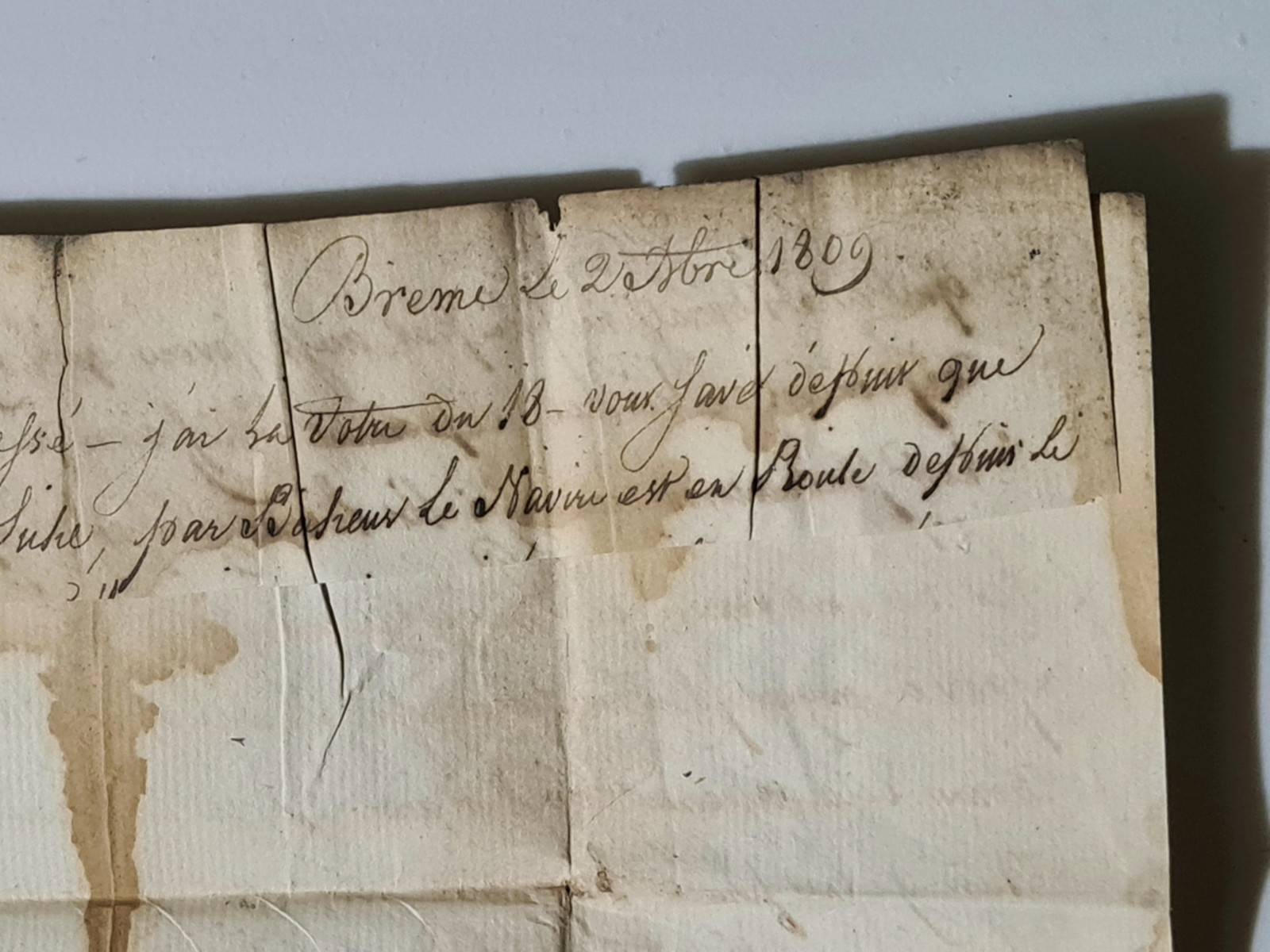 Antique Letter Mail 1st Empire Napoleon I Germany Bremen Bordeaux 1809