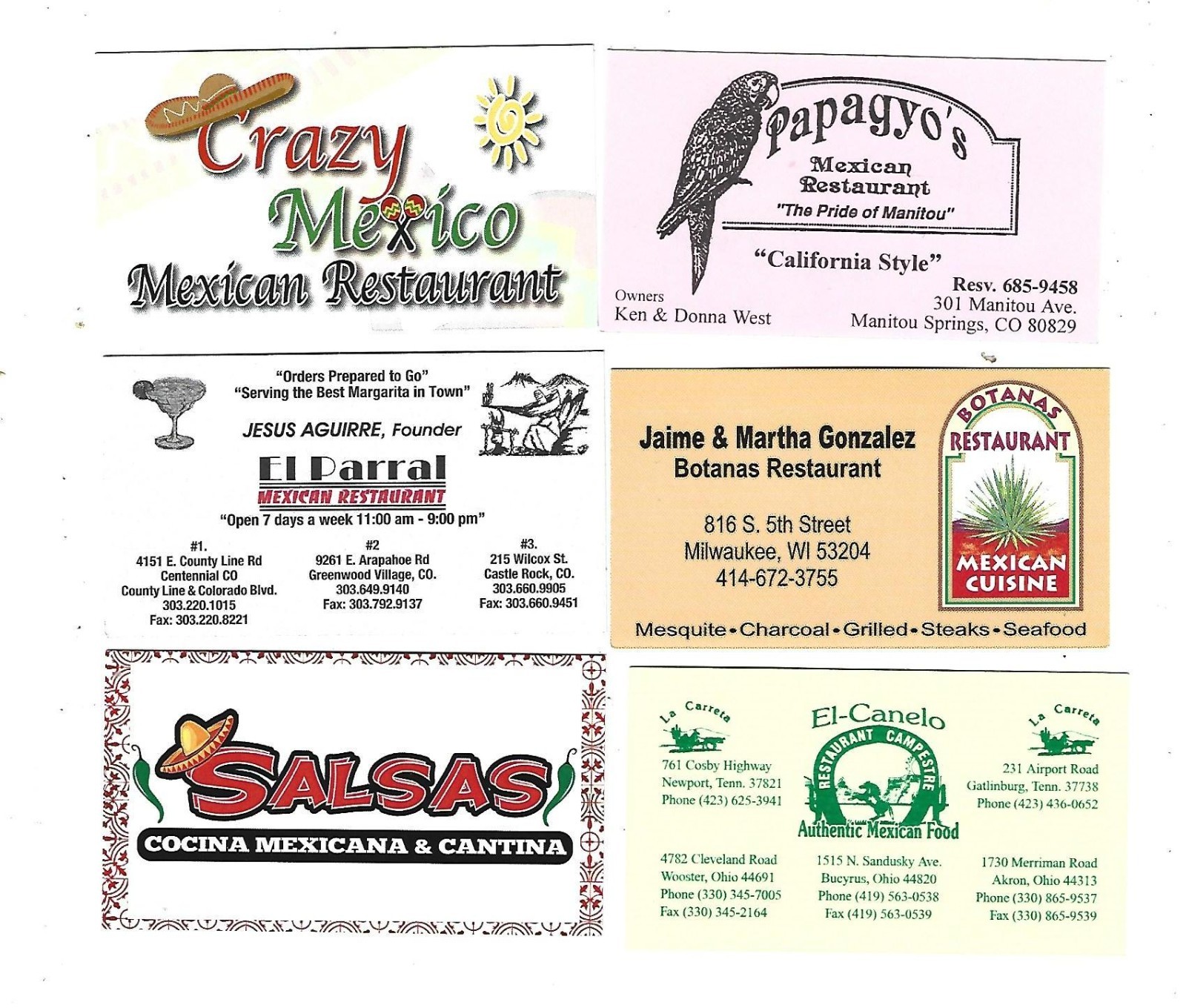 14 Mexican Restaurant Business Cards Colorful – Interesting
