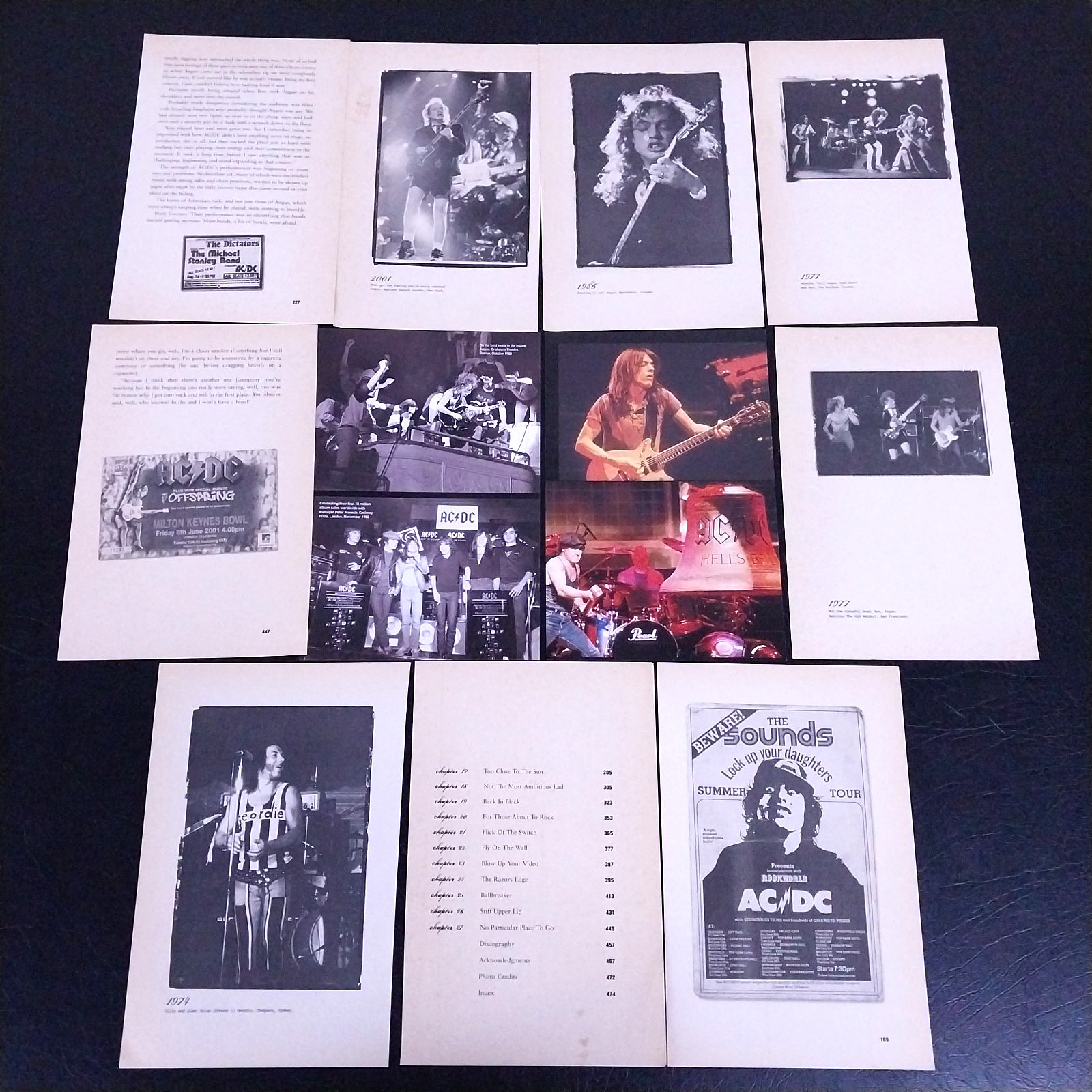 AC/DC Pictures Photos Lot of 23 Original Book Pages – Heavy Metal Music Wall Art