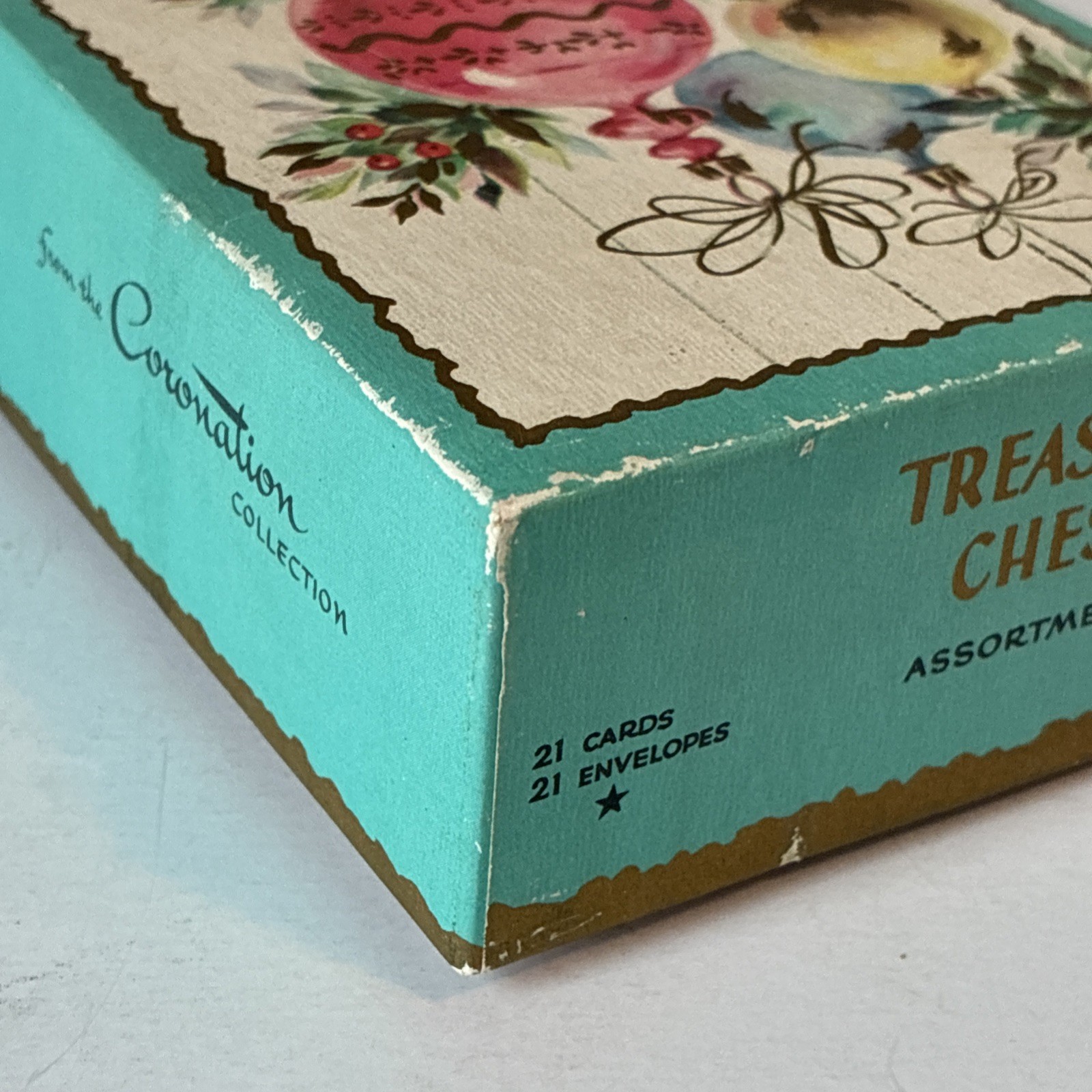 Lot of 2 Vintage Boxes – Outlet Store Candy Box & Coronation Christmas Card Box