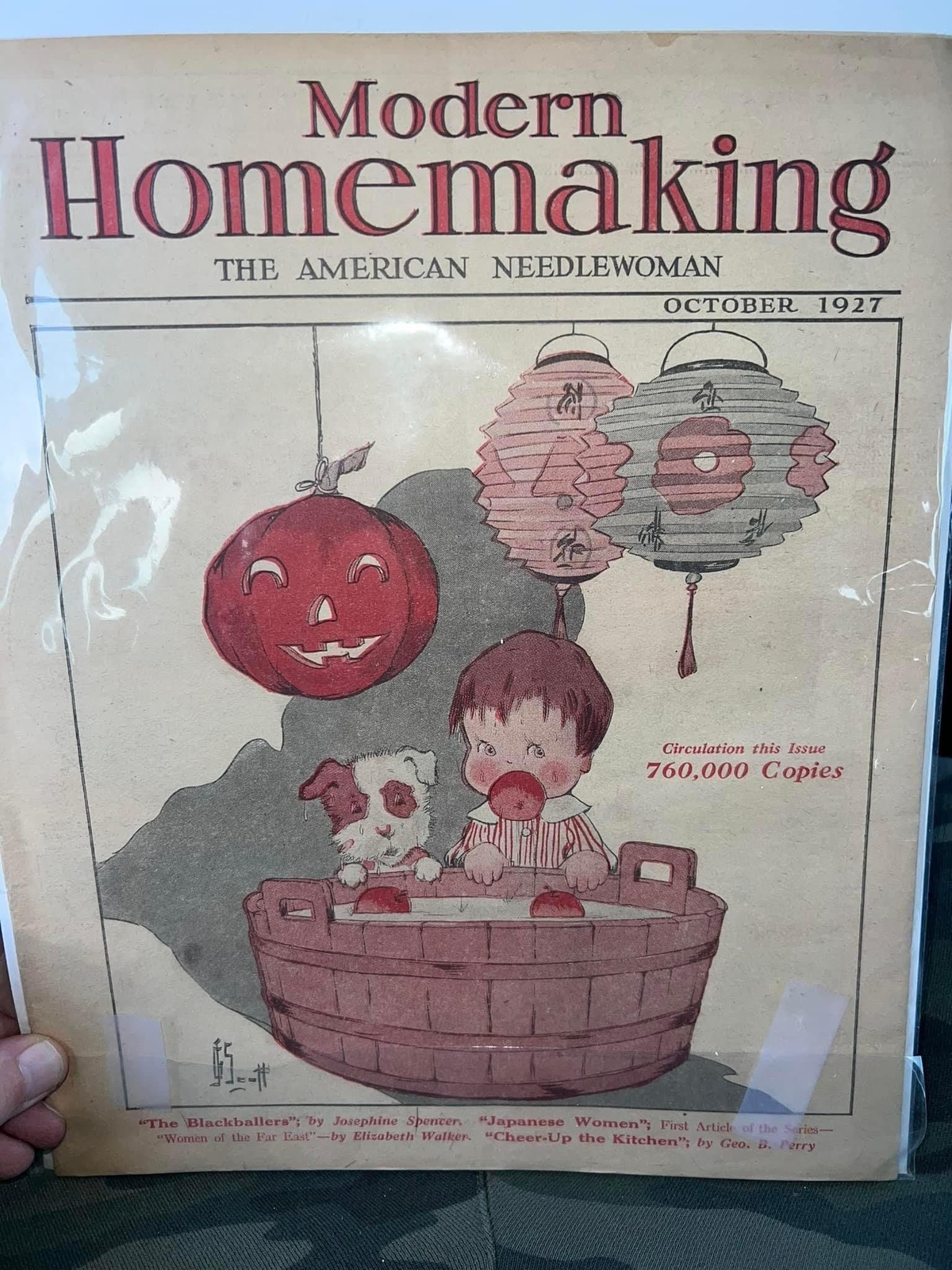Antique women’s magazine 1917 October- Halloween cover Modern homemaking