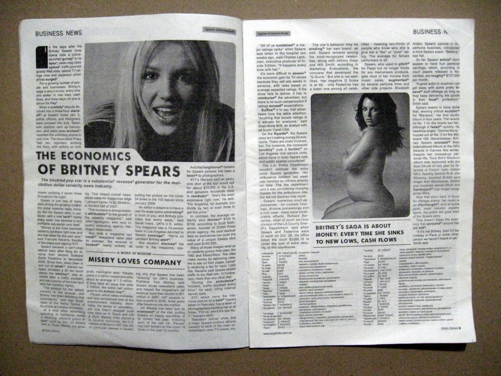 English 4U Magazine 2008 Ukraine Angelina Jolie Britney Spears Beyoncé Knowles