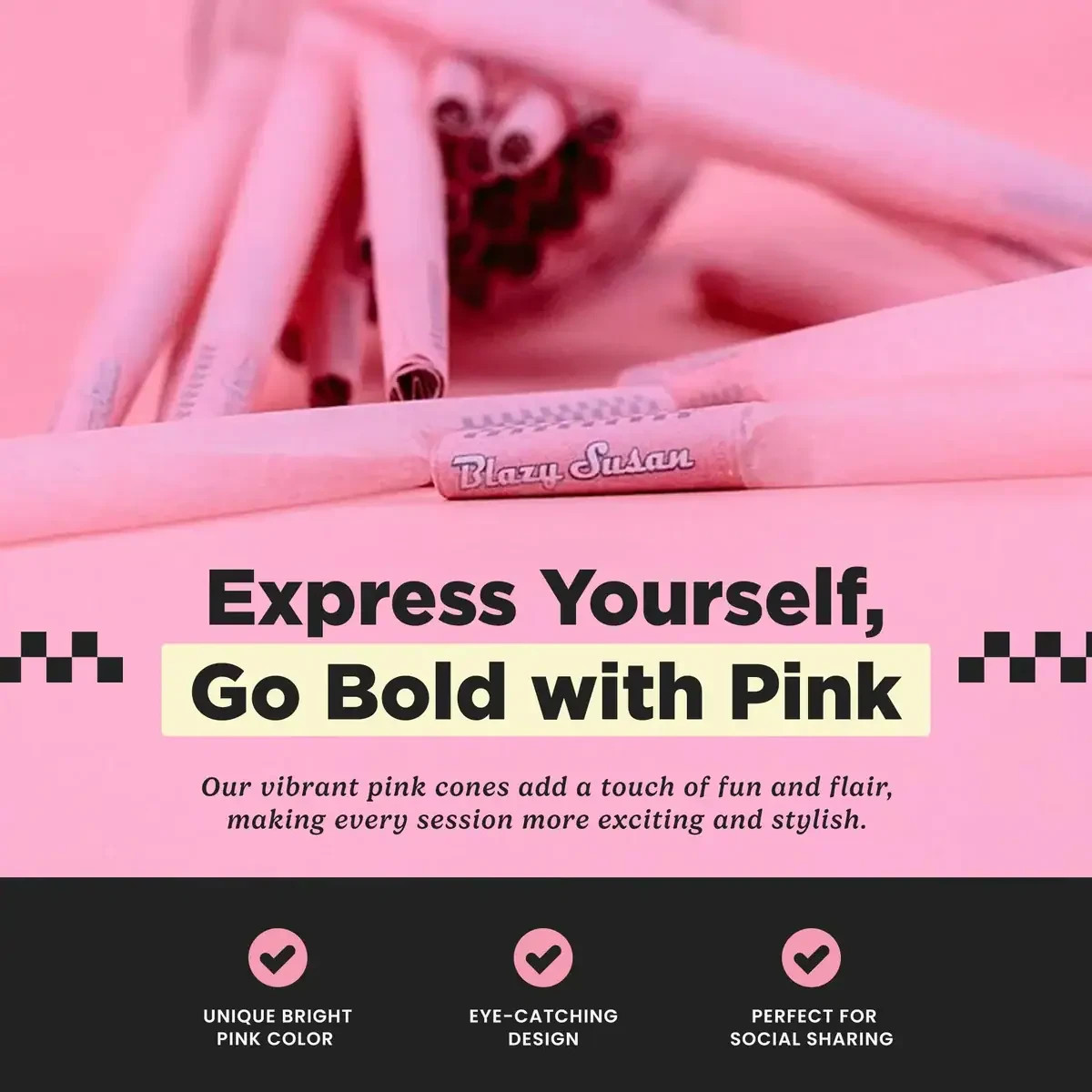 Blazy Susan King Size Pink Pre-Rolled Ultra Thin 3 Cones