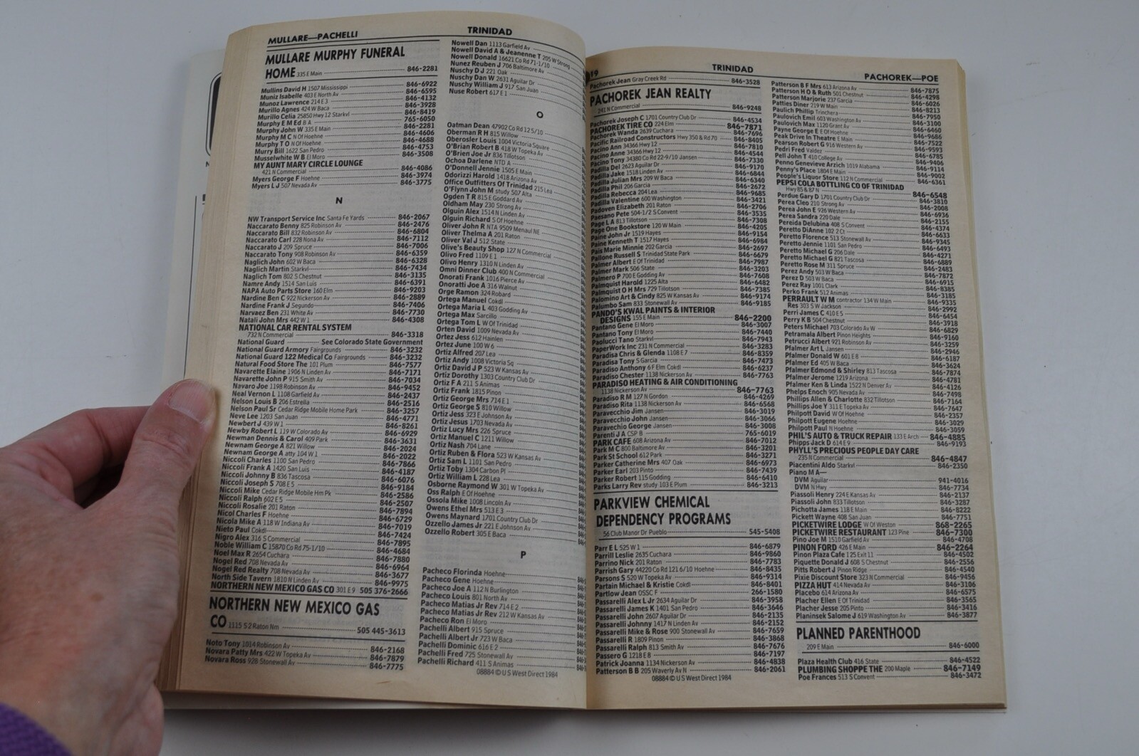 Vintage Phone Book Trinidad Colorado 1984 Mountain Bell Telephone Directory